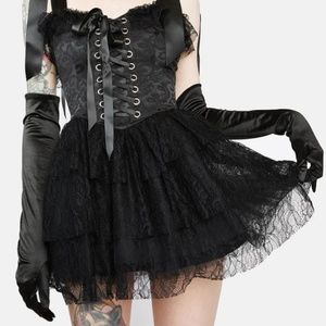 Dolls Kill  Black Midnight They'll Eat Cake Costume Set Medium